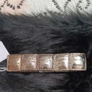 Silver Toned Ten Commandments Bracelet
